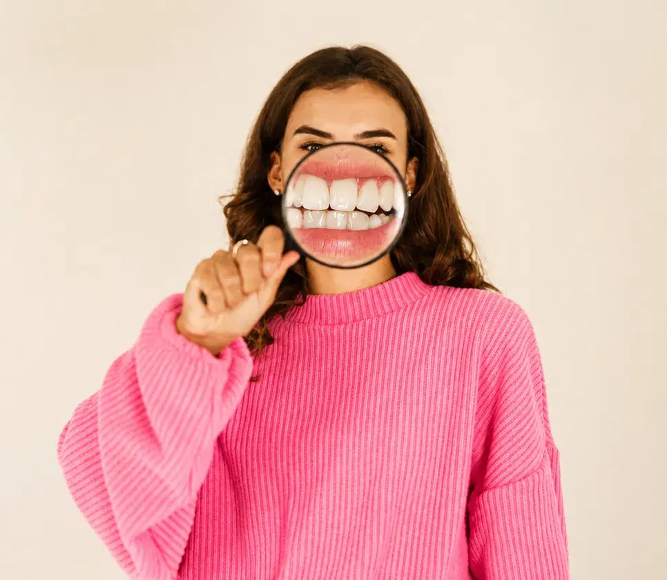 Restoring a damaged tooth — before and after, shared with patient consent