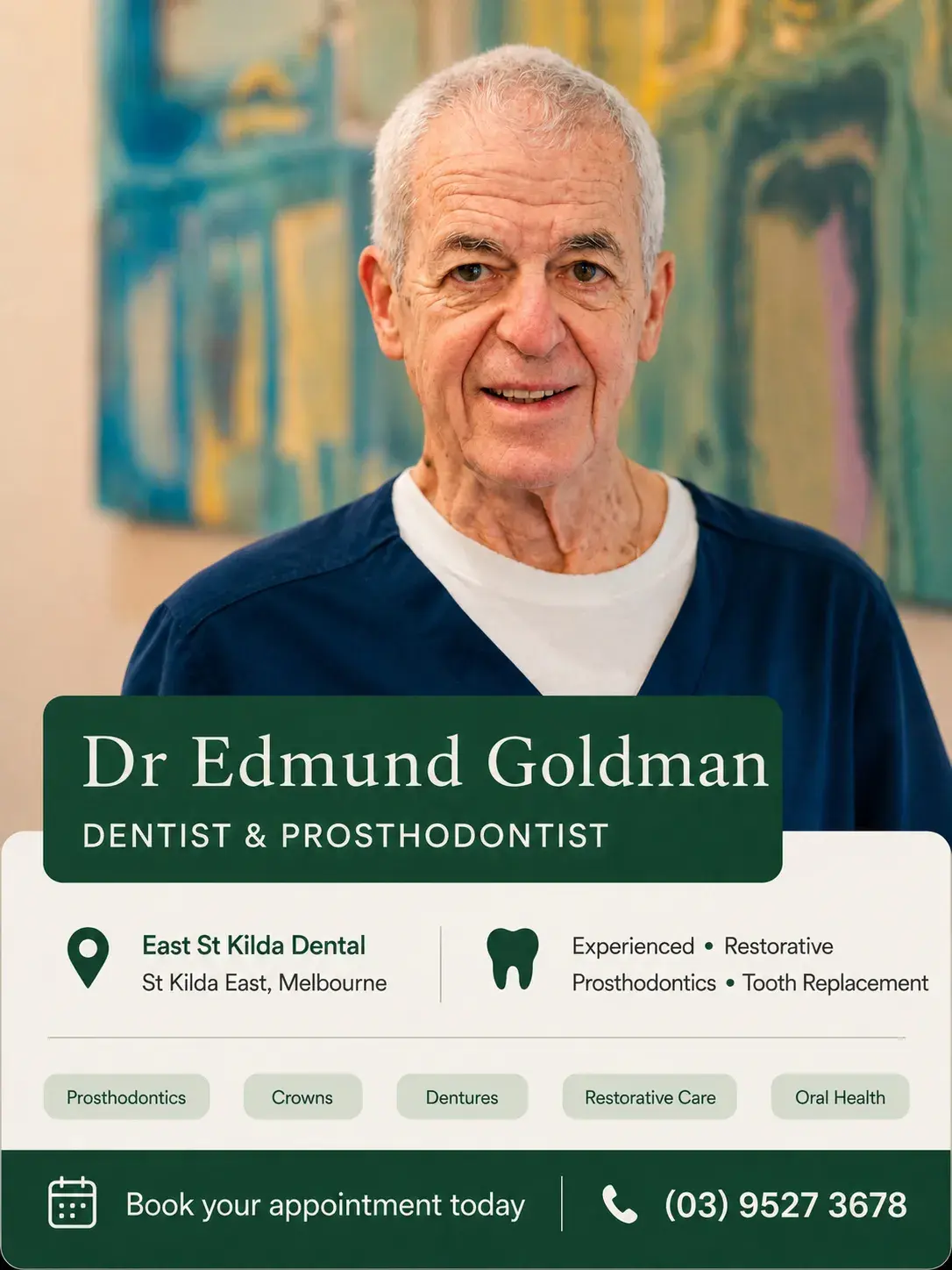 Dr Edmund Goldman, Dentist at East St Kilda Dental