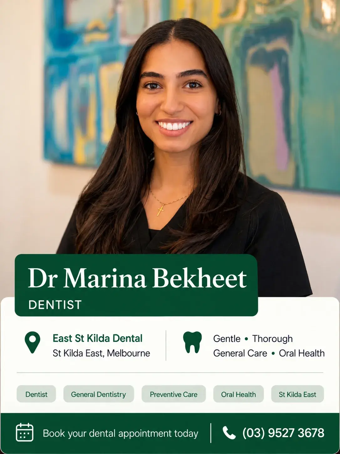 Dr Marina Bekheet, General Dentist at East St Kilda Dental